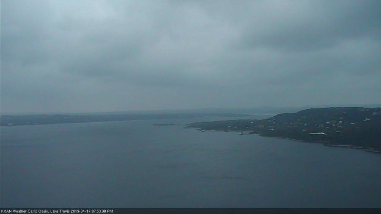 Lake Travis webcam, April 17, 2019 6:55 PM CT