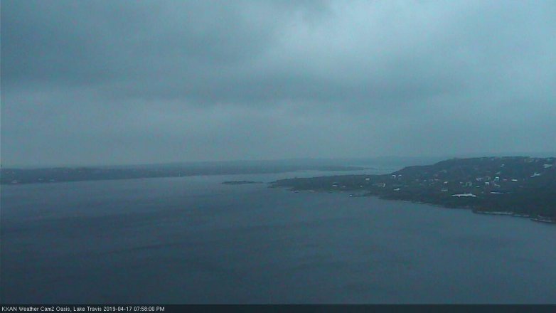 Lake Travis webcam, April 17, 2019 7:00 PM CT