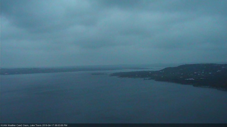 Lake Travis webcam, April 17, 2019 7:05 PM CT