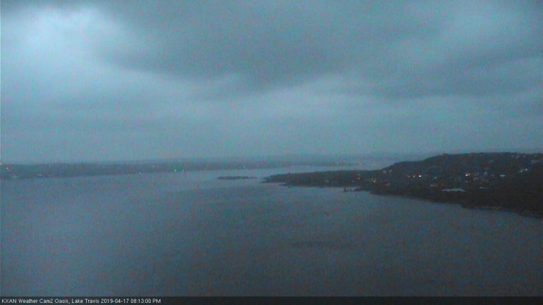 Lake Travis webcam, April 17, 2019 7:15 PM CT