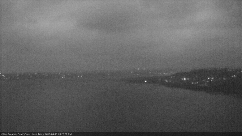 Lake Travis webcam, April 17, 2019 7:25 PM CT