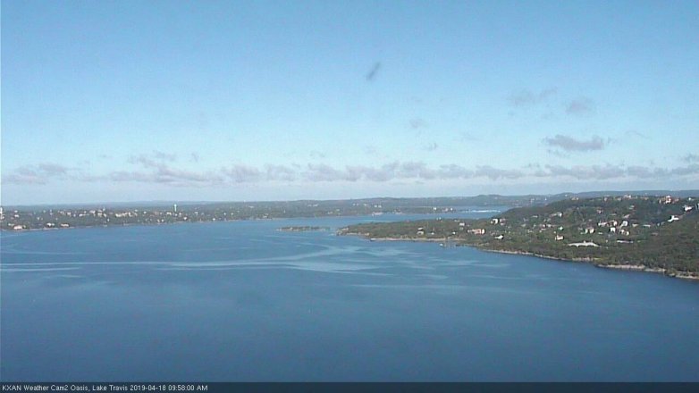 Lake Travis webcam, April 18, 2019 9:00 AM CT