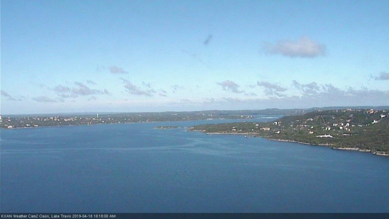 Lake Travis webcam, April 18, 2019 9:20 AM CT