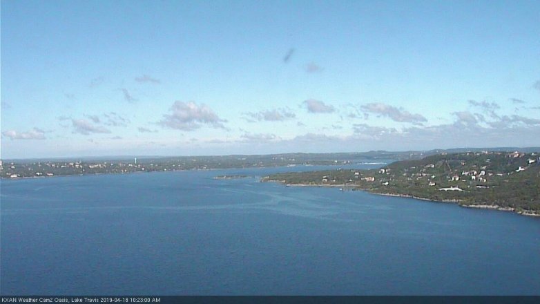 Lake Travis webcam, April 18, 2019 9:25 AM CT