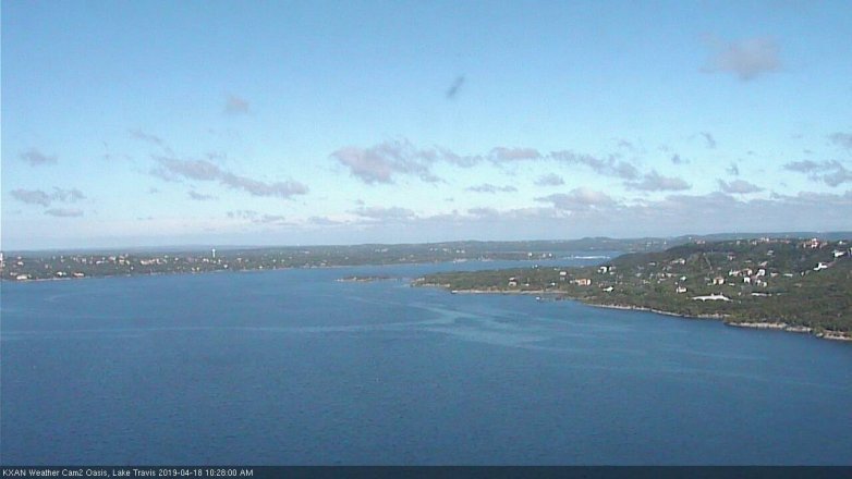 Lake Travis webcam, April 18, 2019 9:30 AM CT