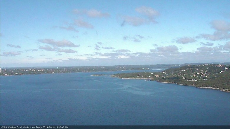 Lake Travis webcam, April 18, 2019 9:40 AM CT