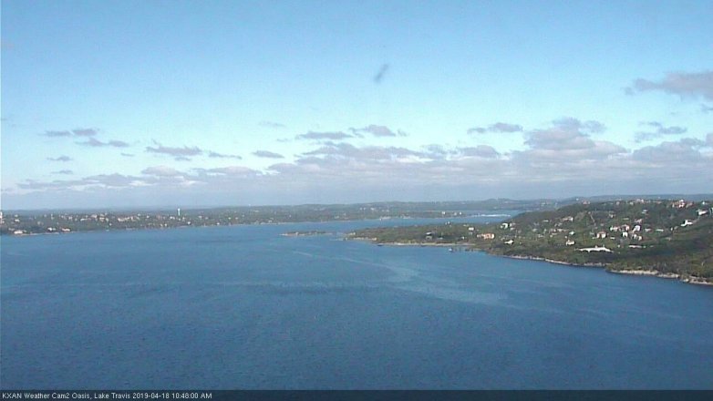 Lake Travis webcam, April 18, 2019 9:50 AM CT