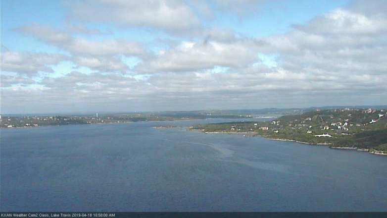 Lake Travis webcam, April 18, 2019 10:00 AM CT