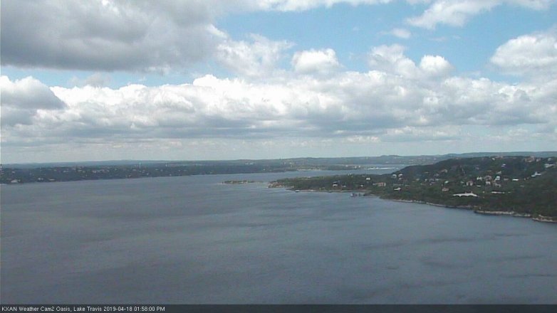 Lake Travis webcam, April 18, 2019 1:00 PM CT