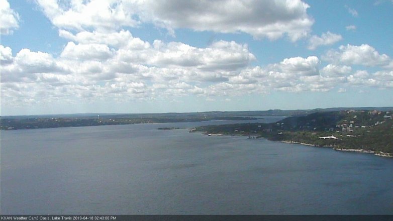 Lake Travis webcam, April 18, 2019 1:45 PM CT