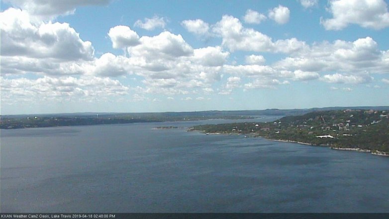 Lake Travis webcam, April 18, 2019 1:50 PM CT