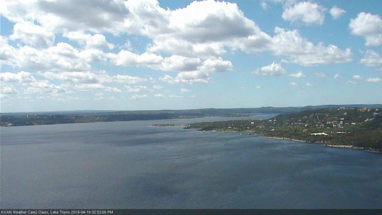 Lake Travis webcam, April 18, 2019 1:55 PM CT