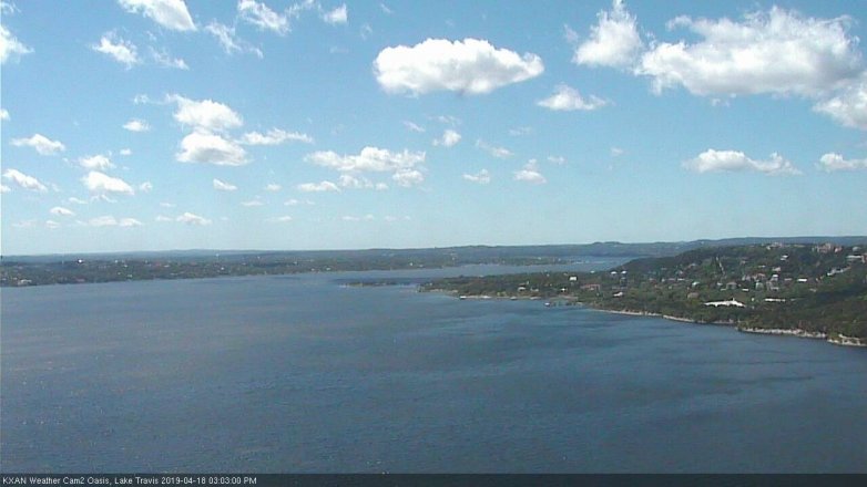 Lake Travis webcam, April 18, 2019 2:05 PM CT