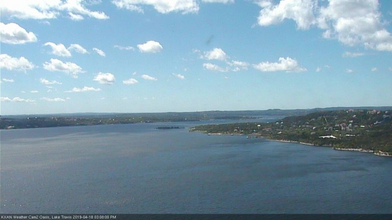 Lake Travis webcam, April 18, 2019 2:10 PM CT