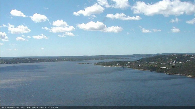 Lake Travis webcam, April 18, 2019 2:15 PM CT