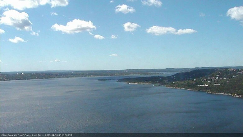 Lake Travis webcam, April 18, 2019 2:20 PM CT