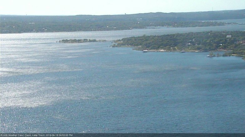 Lake Travis webcam, April 18, 2019 3:55 PM CT