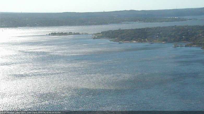 Lake Travis webcam, April 18, 2019 4:40 PM CT