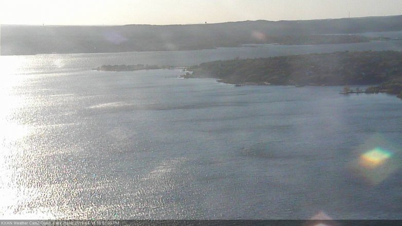 Lake Travis webcam, April 18, 2019 6:00 PM CT