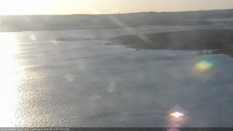 Lake Travis webcam, April 18, 2019 6:20 PM CT
