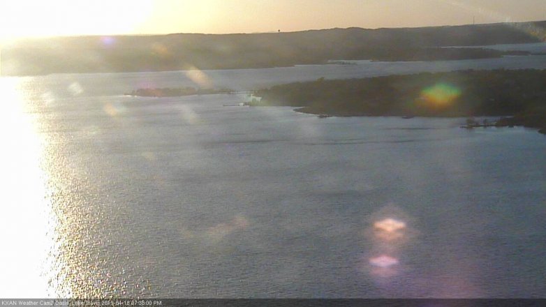 Lake Travis webcam, April 18, 2019 6:40 PM CT