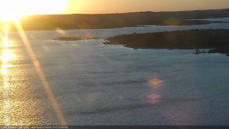 Lake Travis webcam, April 18, 2019 6:55 PM CT
