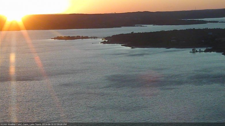 Lake Travis webcam, April 18, 2019 7:00 PM CT
