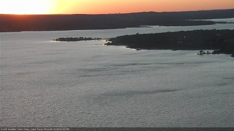 Lake Travis webcam, April 18, 2019 7:05 PM CT
