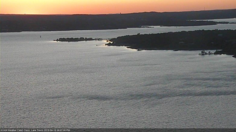 Lake Travis webcam, April 18, 2019 7:10 PM CT