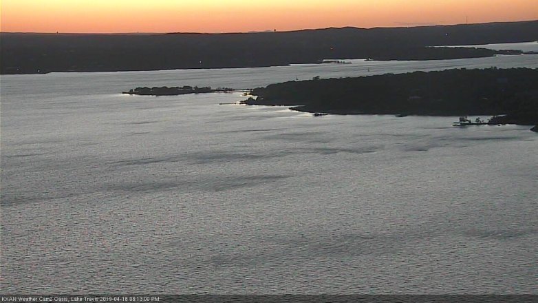 Lake Travis webcam, April 18, 2019 7:15 PM CT