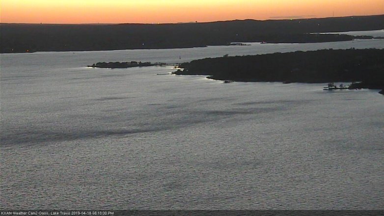 Lake Travis webcam, April 18, 2019 7:20 PM CT