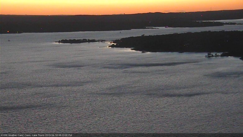 Lake Travis webcam, April 18, 2019 7:25 PM CT