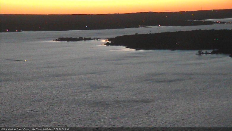 Lake Travis webcam, April 18, 2019 7:30 PM CT