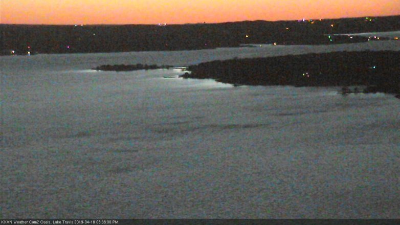 Lake Travis webcam, April 18, 2019 7:40 PM CT