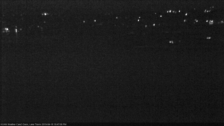 Lake Travis webcam, April 18, 2019 9:50 PM CT