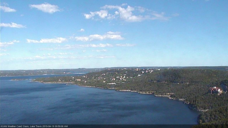 Lake Travis webcam, April 19, 2019 9:00 AM CT