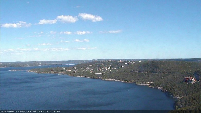 Lake Travis webcam, April 19, 2019 9:05 AM CT