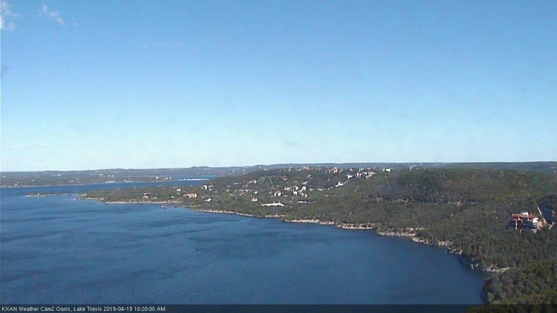 Lake Travis webcam, April 19, 2019 9:30 AM CT
