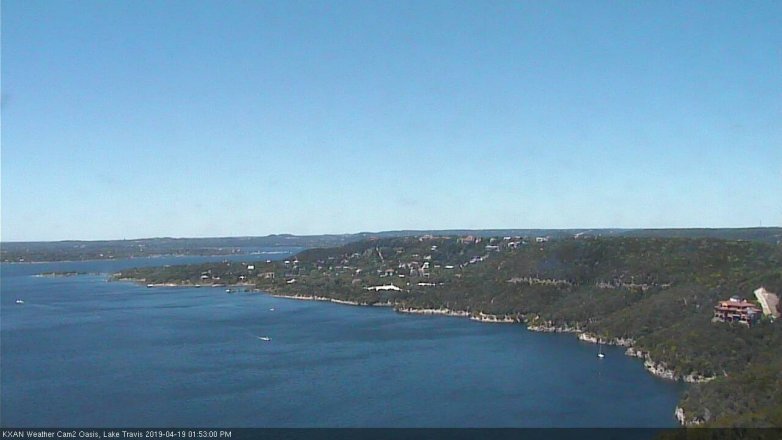 Lake Travis webcam, April 19, 2019 12:55 PM CT