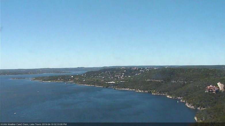 Lake Travis webcam, April 19, 2019 1:35 PM CT