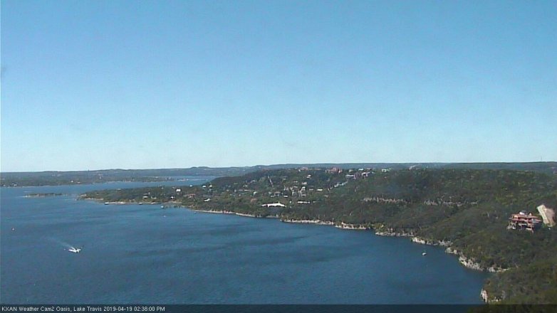 Lake Travis webcam, April 19, 2019 1:40 PM CT