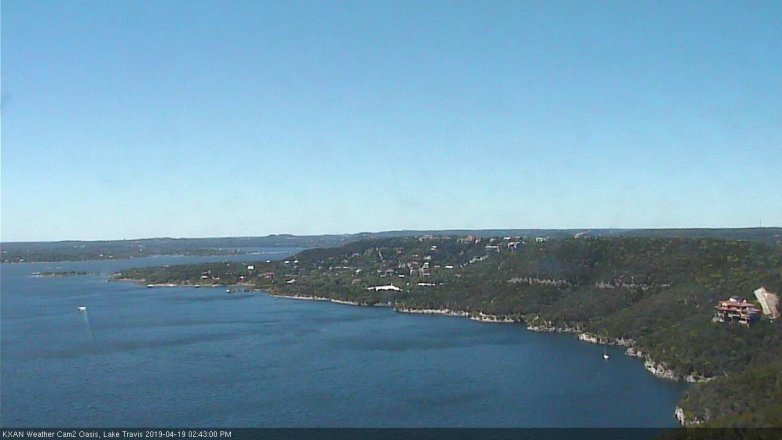 Lake Travis webcam, April 19, 2019 1:45 PM CT