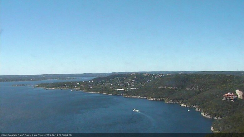 Lake Travis webcam, April 19, 2019 1:55 PM CT