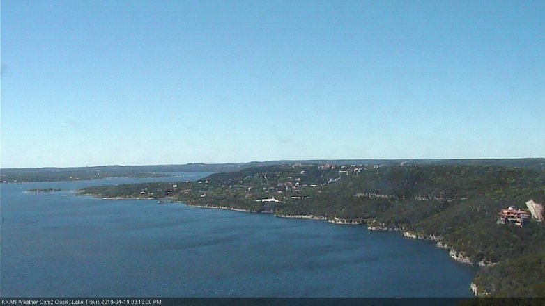 Lake Travis webcam, April 19, 2019 2:15 PM CT