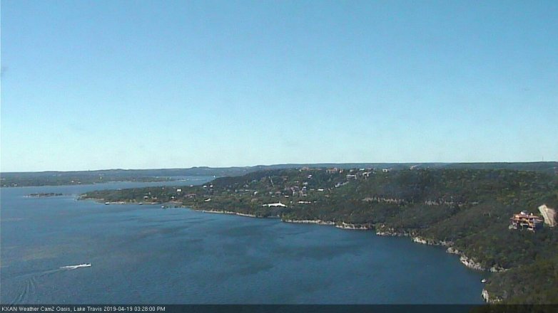 Lake Travis webcam, April 19, 2019 2:30 PM CT