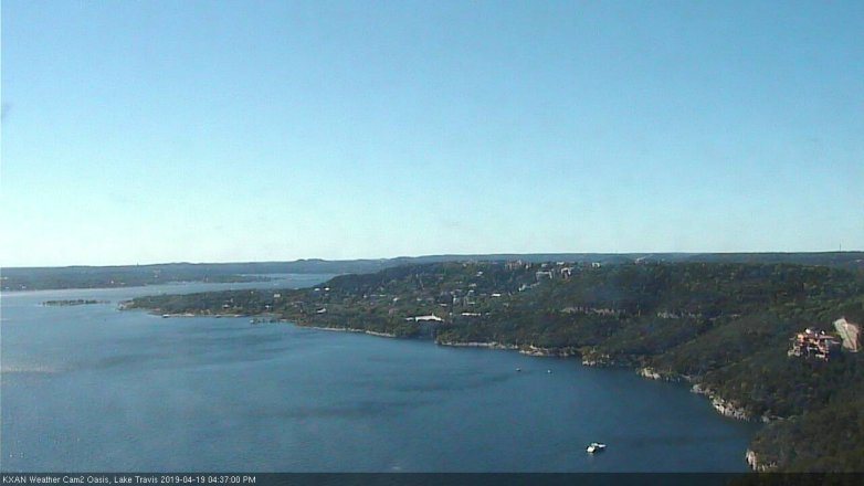 Lake Travis webcam, April 19, 2019 3:40 PM CT
