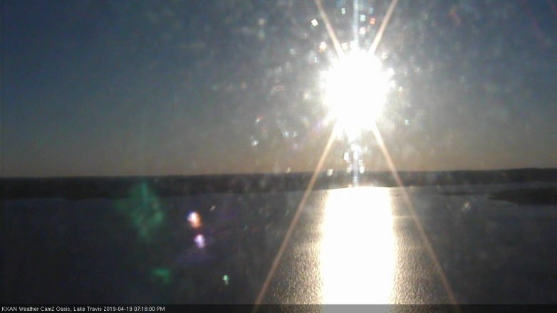 Lake Travis webcam, April 19, 2019 6:20 PM CT