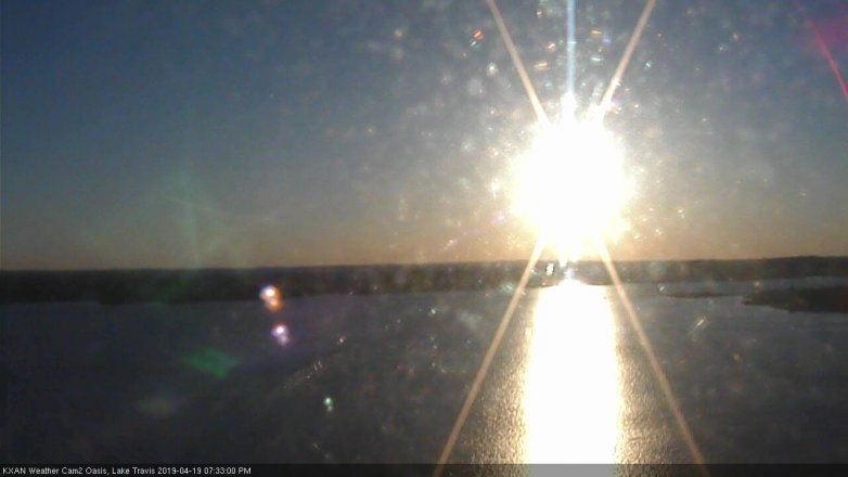 Lake Travis webcam, April 19, 2019 6:35 PM CT