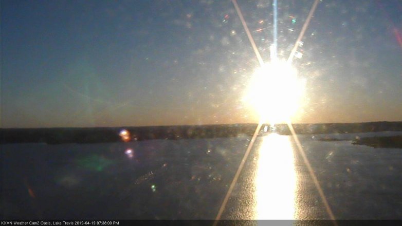 Lake Travis webcam, April 19, 2019 6:40 PM CT