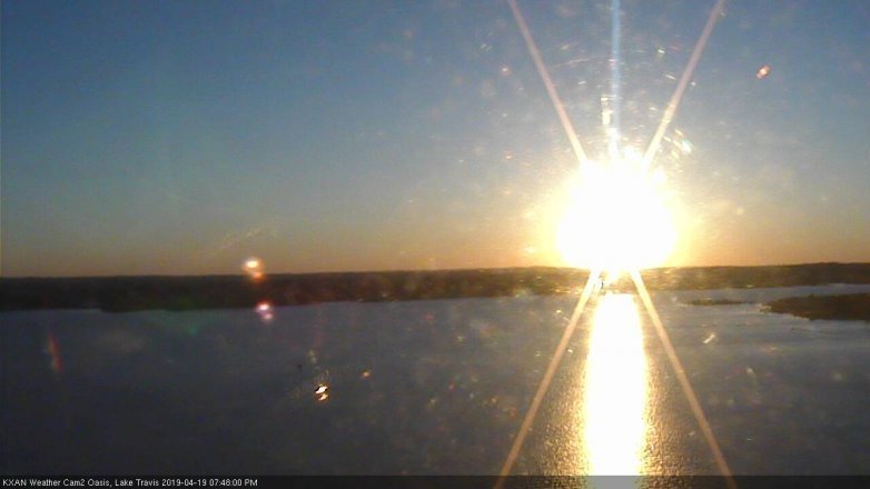 Lake Travis webcam, April 19, 2019 6:50 PM CT